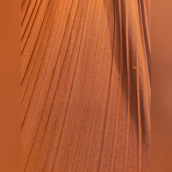 Soho Apparel Rust Orange Pleated Maxi Skirt Boho Flowy Size Small - Picture 5 of 7